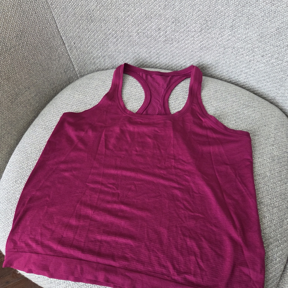 Lululemon Athletica Swiftly Waist Length Magenta Tank Top